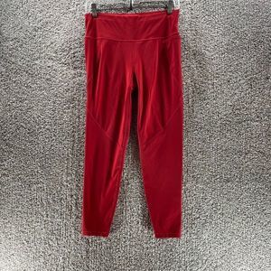 Sweaty Betty Pants Womens 8 Red 7/8 Length Power Leggings Deep Pockets Mid Rise